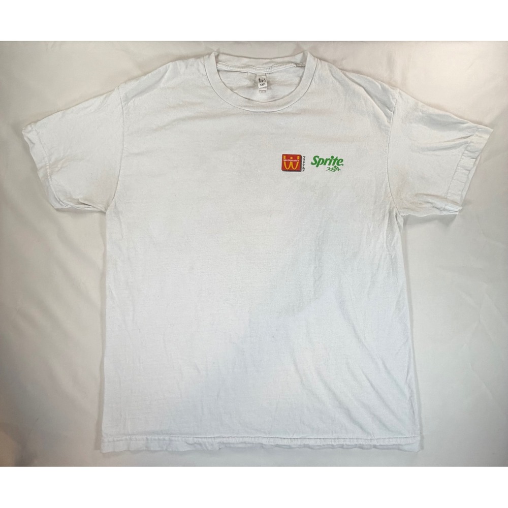 WcDonalds Sprite Anime Graphic‎ Tee White L Heavyweight American Apparel 1301